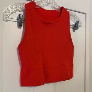 Abercrombie Ribbed Workout High Neck Tank in Red🏋️‍♀️🧘‍♀️
activewear, gym top